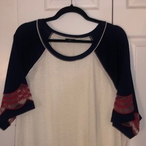 Torrid Mesh Sleeve Ringer Tee